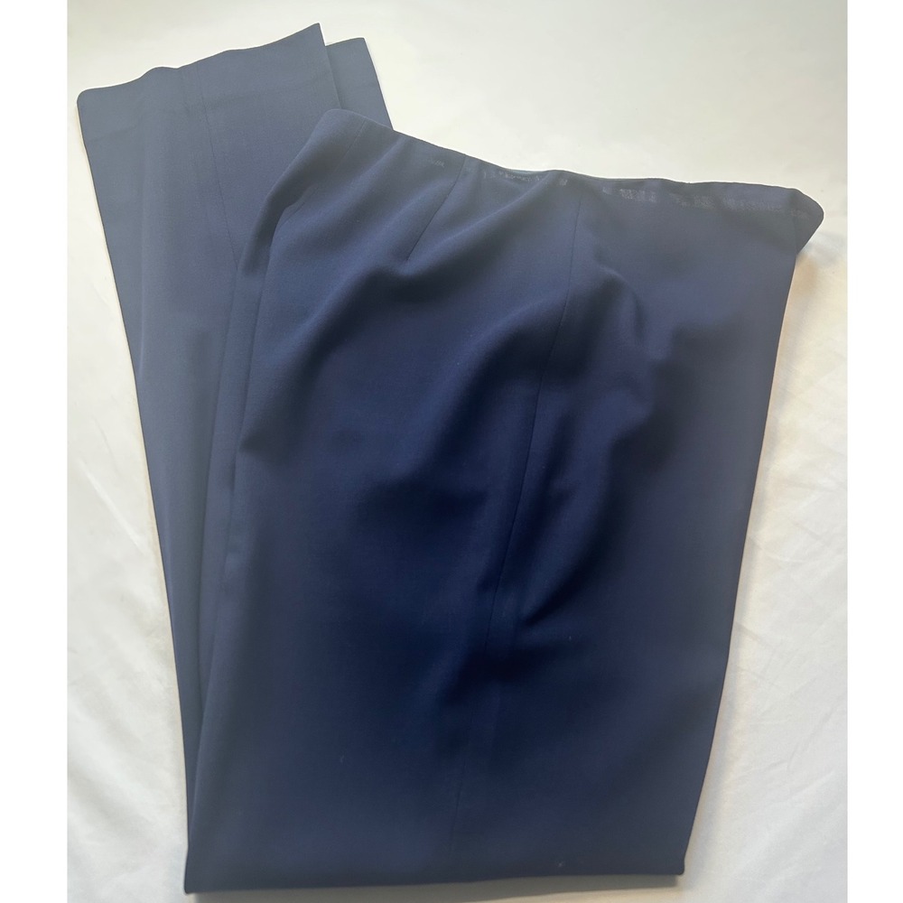 Ralph Lauren Dress Pants Women 2 Navy Blue Purple Label Wool Straight Leg